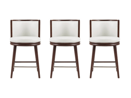 Evalyn Counter Stool in White (set of 3) by Manhattan Comfort at Eve Furniture