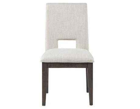 Evan 5-Piece 78-96-inch Dining Room Set with 4 Eggshell Linen-Look Side Chairs by Steve Silver at Eve Furniture