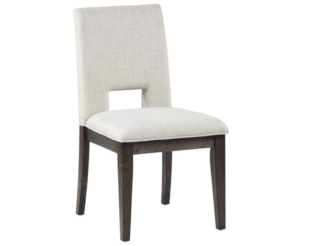 Evan 5-Piece 78-96-inch Dining Room Set with 4 Eggshell Linen-Look Side Chairs by Steve Silver at Eve Furniture