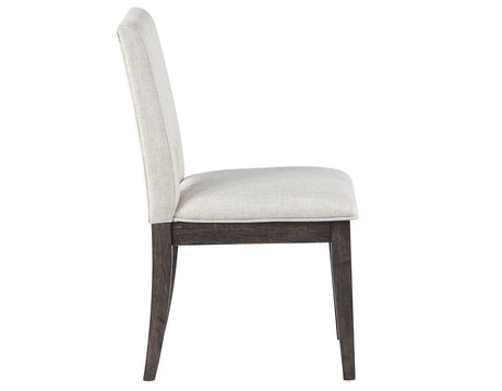 Evan 5-Piece 78-96-inch Dining Room Set with 4 Eggshell Linen-Look Side Chairs by Steve Silver at Eve Furniture