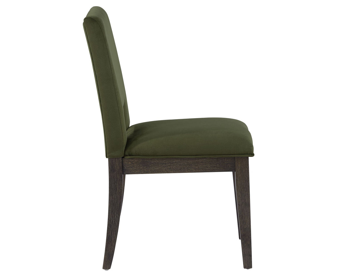 Evan 6-Piece 78-96-inch Table Set with Green Velvet Chairs