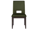 Evan 6-Piece 78-96-inch Table Set with Green Velvet Chairs