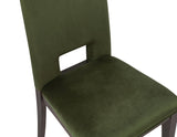 Evan 6-Piece 78-96-inch Table Set with Green Velvet Chairs