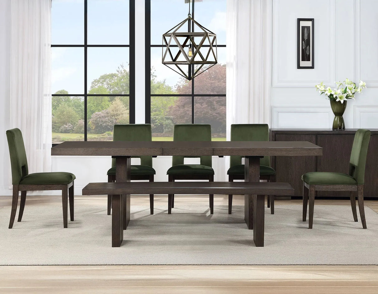 Evan Walnut Brown Dining Room Set by Steve Silver at Eve Furniture