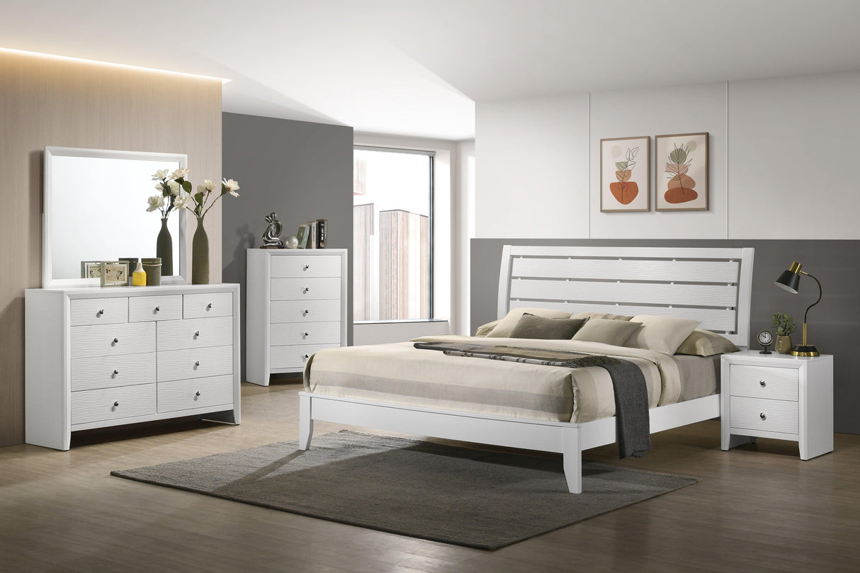 Evan White King Panel Bed by Crown Mark at Eve Furniture