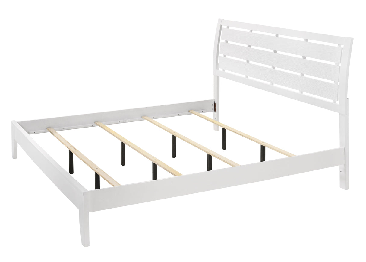 Evan White King Panel Bed by Crown Mark at Eve Furniture