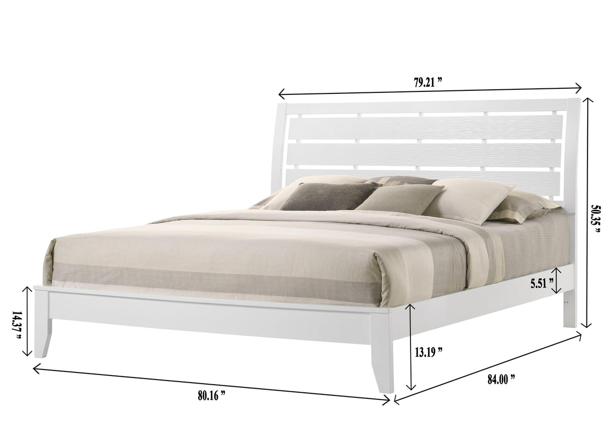 Evan White King Panel Bed by Crown Mark at Eve Furniture