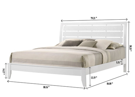 Evan White King Panel Bed by Crown Mark at Eve Furniture