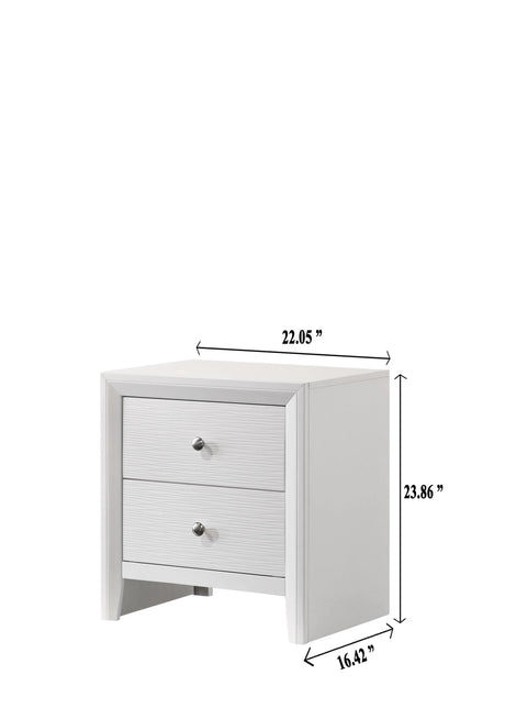 Evan White Nightstand by Crown Mark at Eve Furniture