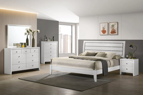 Evan White Queen Panel Bed by Crown Mark at Eve Furniture