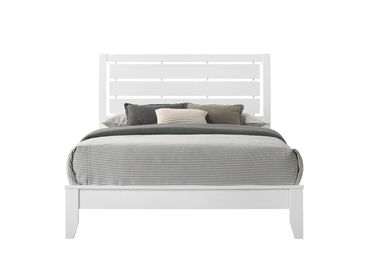 Evan White Queen Panel Bed by Crown Mark at Eve Furniture