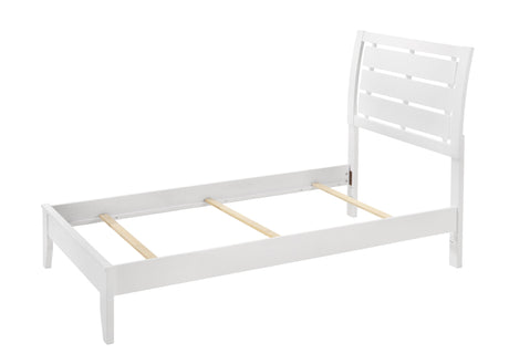 Evan White Twin Panel Bed by Crown Mark at Eve Furniture