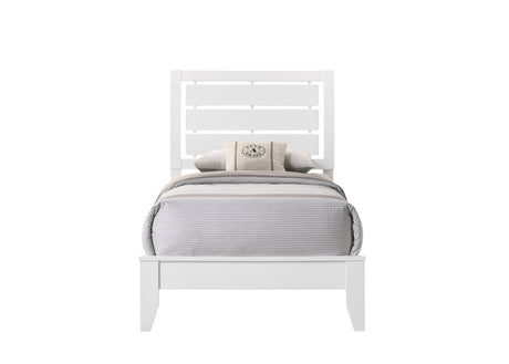 Evan White Twin Panel Bed by Crown Mark at Eve Furniture