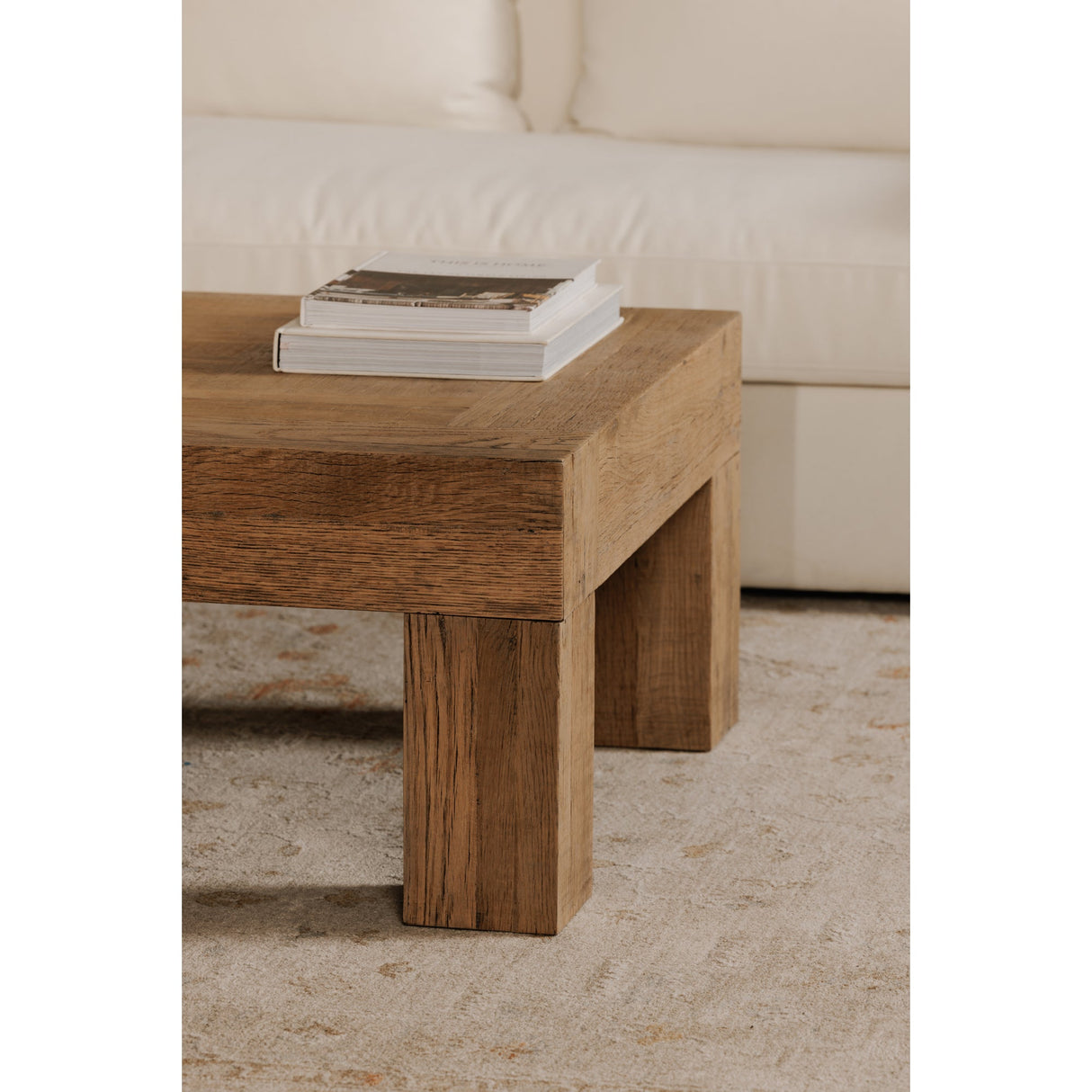 Evander Aged Oak Rectangle Coffee Table by MOES at Eve Furniture