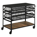 Evander Natural/Black Accent Storage Cart with Casters by Coaster at Eve Furniture