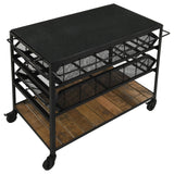 Evander Natural/Black Accent Storage Cart with Casters by Coaster at Eve Furniture