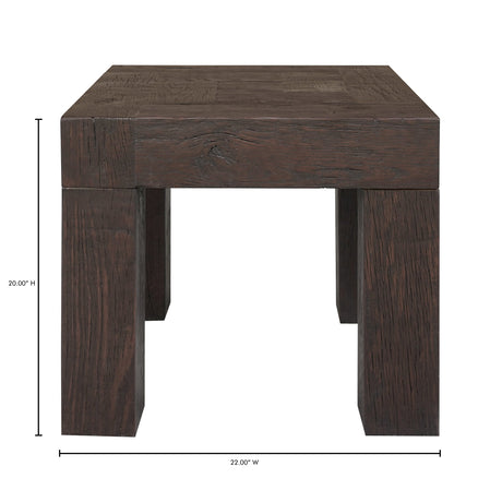 Evander Rustic Brown Side Table by MOES at Eve Furniture