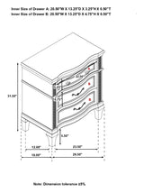 Evangeline 3-Drawer Nightstand Silver Oak