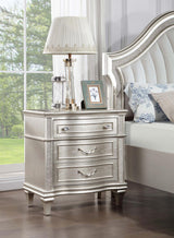 Evangeline 3-Drawer Nightstand Silver Oak