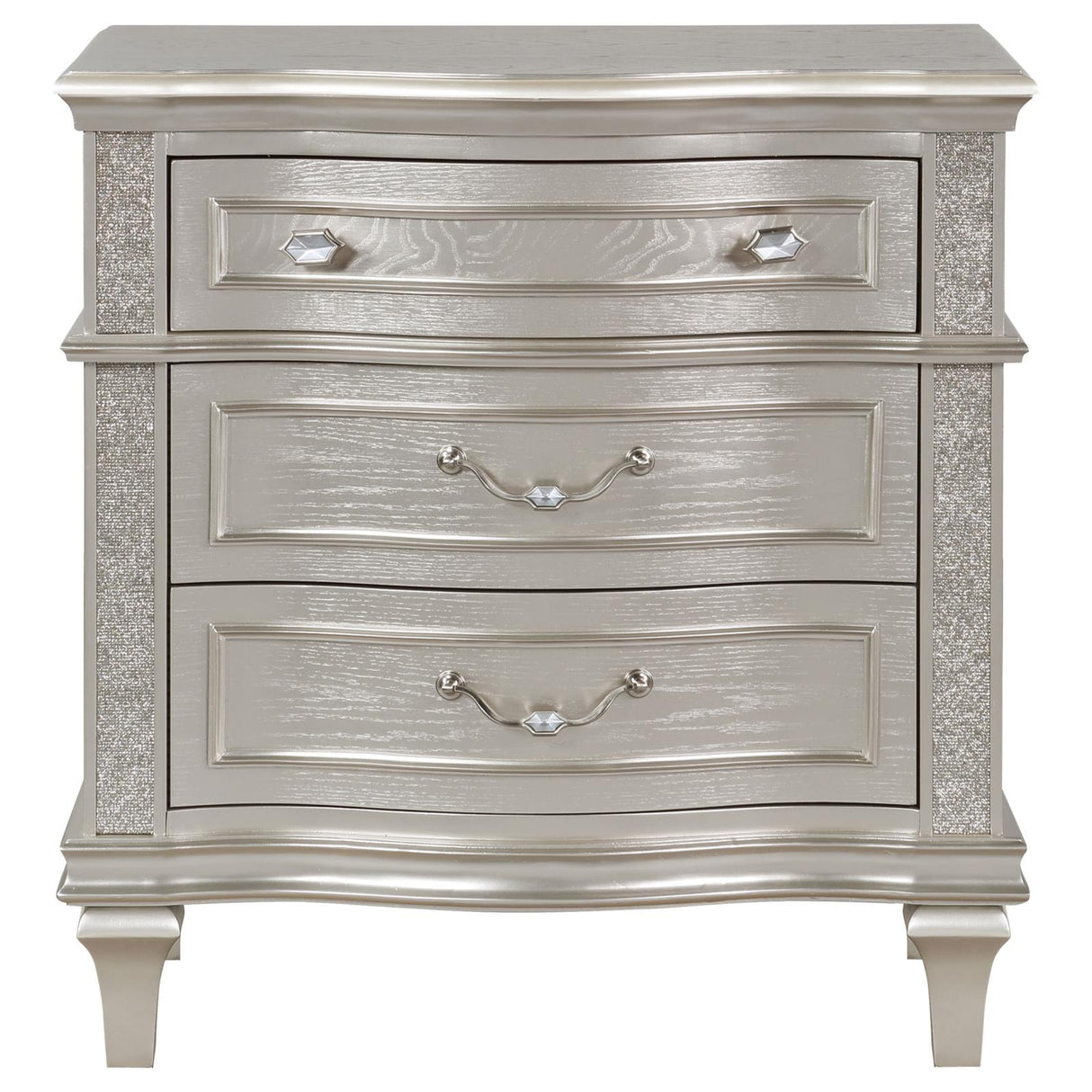 Evangeline 3-Drawer Nightstand Silver Oak