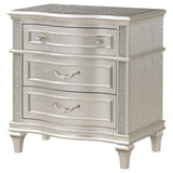 Evangeline 3-Drawer Nightstand Silver Oak