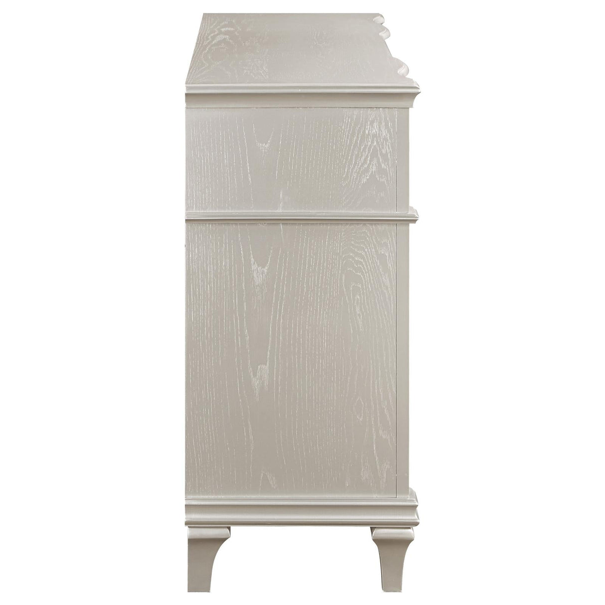 Evangeline 4-drawer Sideboard Server with Faux Diamond Trim Silver