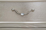 Evangeline 4-drawer Sideboard Server with Faux Diamond Trim Silver