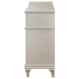 Evangeline 4-drawer Sideboard Server with Faux Diamond Trim Silver