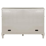 Evangeline 4-drawer Sideboard Server with Faux Diamond Trim Silver