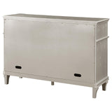 Evangeline 4-drawer Sideboard Server with Faux Diamond Trim Silver