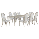 Evangeline Ivory/Silver Oak 9-Piece Dining Set with Extension Leaf