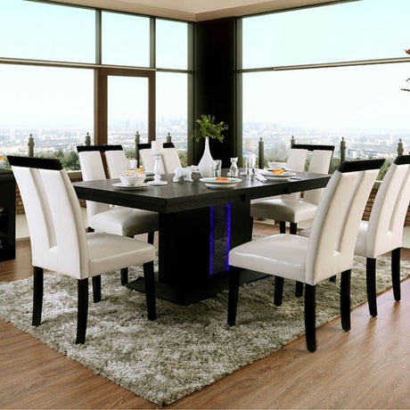 Evangeline Black/Beige 7-Piece Dining Room Set by Furniture of America at Eve Furniture