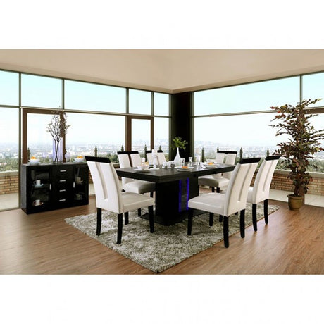 Evangeline Black/Beige 7-Piece Dining Room Set by Furniture of America at Eve Furniture