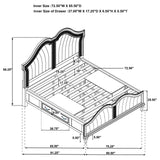 Evangeline California King Storage Bed with LED Headboard Silver Oak and Ivory