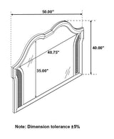 Evangeline Silver Oak Camel Top Dresser Mirror