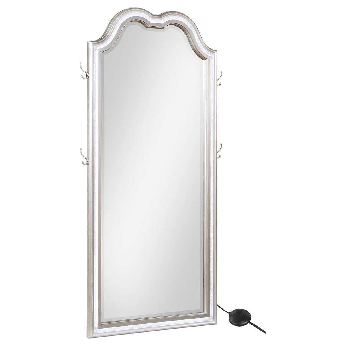 Evangeline Silver Oak Full Length LED Floor Mirror