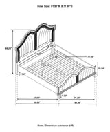 Evangeline Ivory/Silver Oak Tufted Upholstered Platform Eastern King Bed by Coaster at Eve Furniture