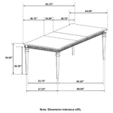 Evangeline Rectangular Dining Table with Extension Leaf Silver