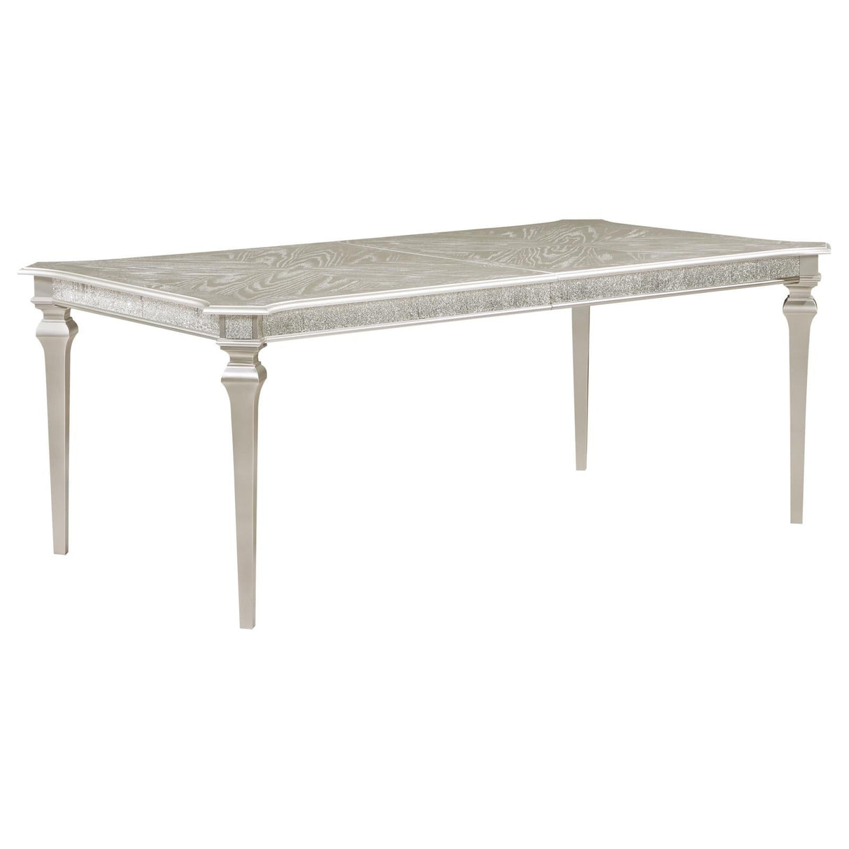 Evangeline Rectangular Dining Table with Extension Leaf Silver