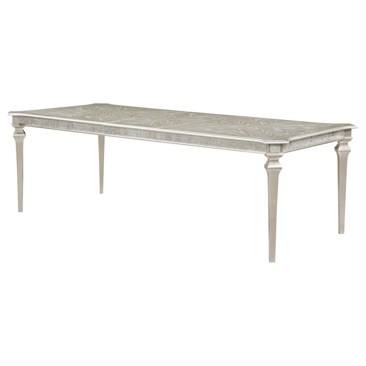 Evangeline Rectangular Dining Table with Extension Leaf Silver