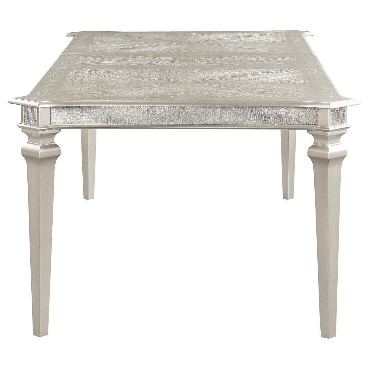 Evangeline Rectangular Dining Table with Extension Leaf Silver