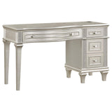 Evangeline Silver and Ivory 4-drawer Vanity Table with Faux Diamond Trim by Coaster at Eve Furniture
