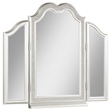 Evangeline Silver Oak 3-piece Vanity Table Set with Tri-Fold Mirror and Stool by Coaster at Eve Furniture