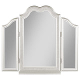 Evangeline Silver Oak 3-piece Vanity Table Set with Tri-Fold Mirror and Stool by Coaster at Eve Furniture