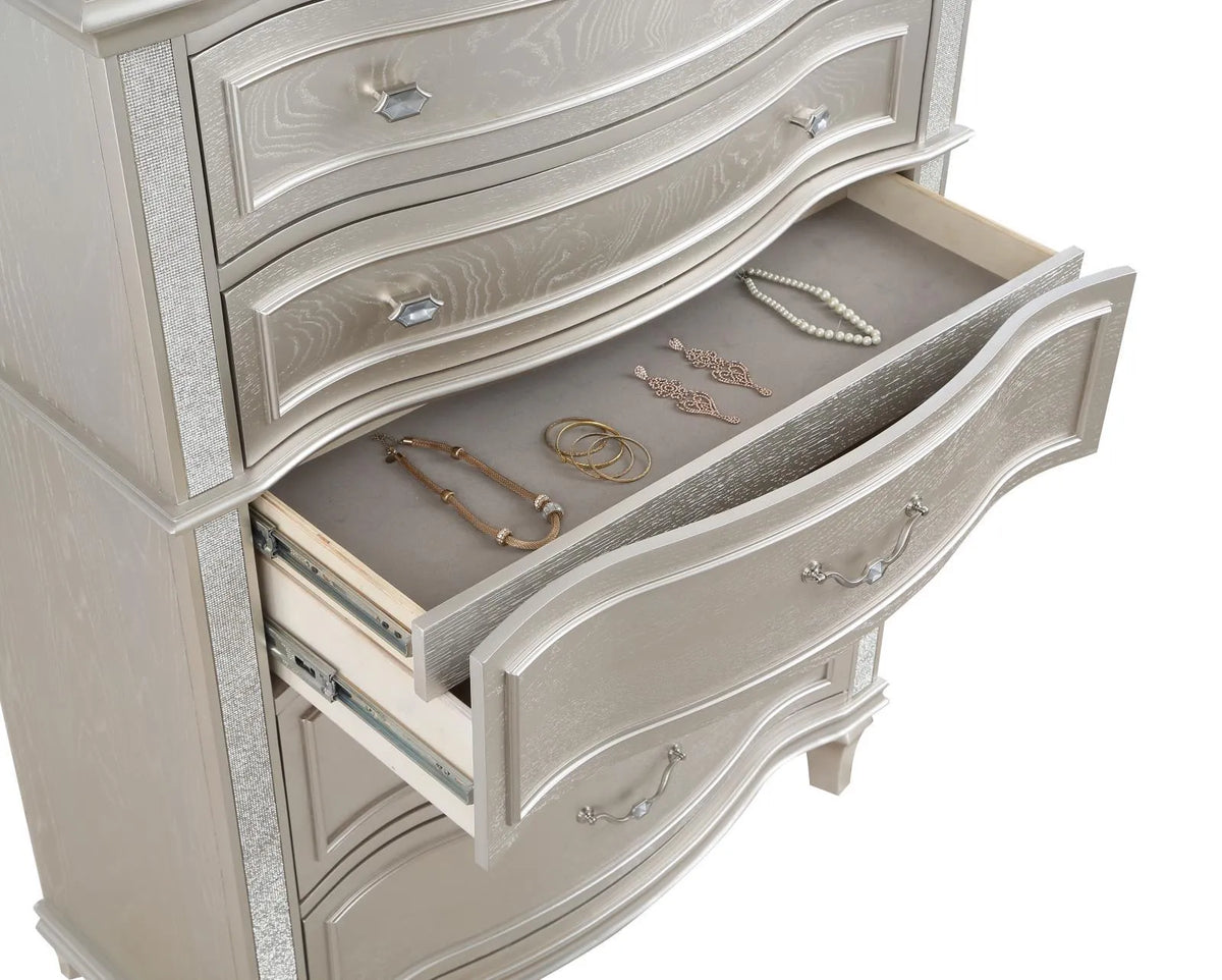 Evangeline Silver Oak 6-Drawer Chest by Coaster at Eve Furniture