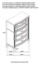 Evangeline Silver Oak 6-Drawer Chest by Coaster at Eve Furniture