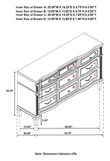 Evangeline Silver Oak 9-Drawer Dresser by Coaster at Eve Furniture