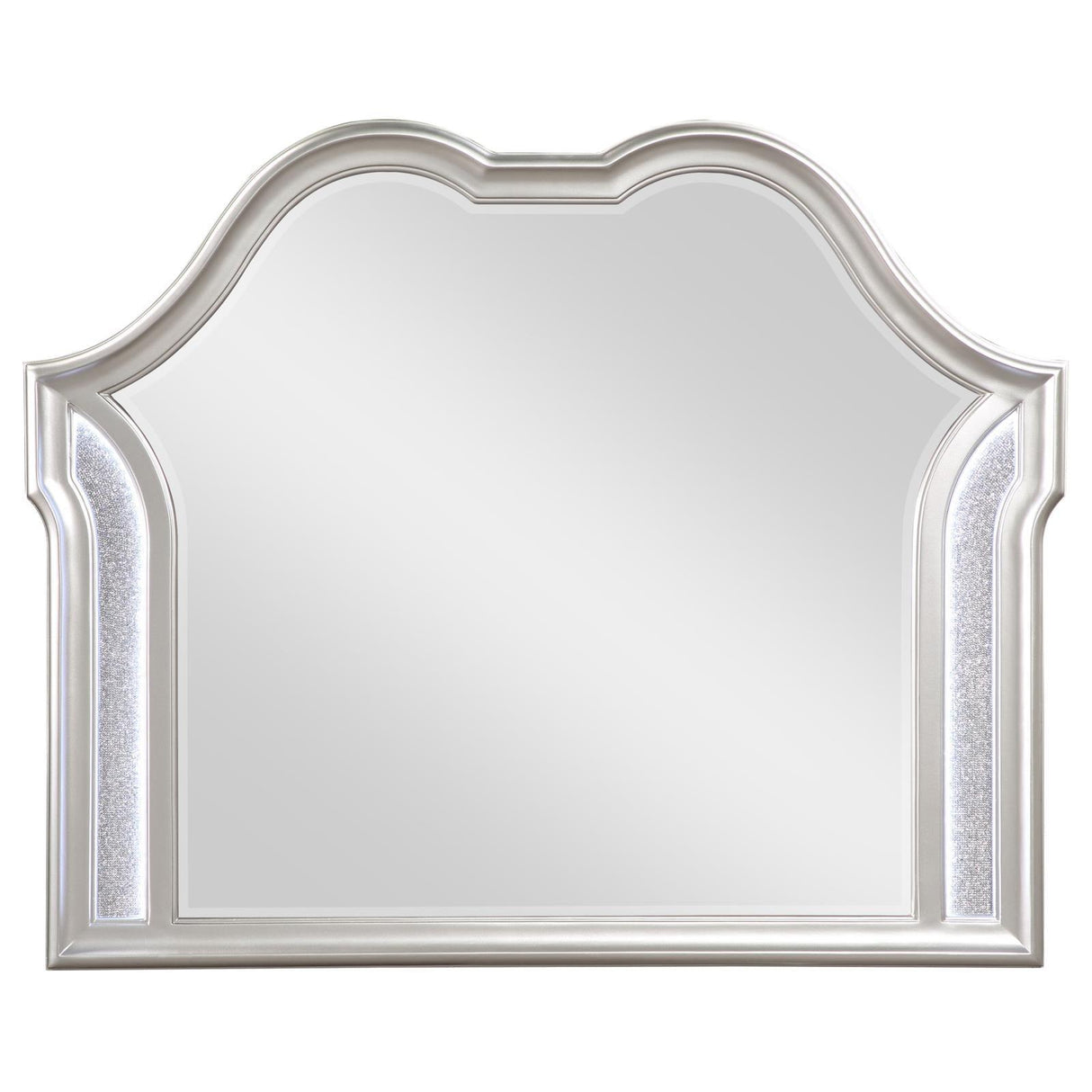 Evangeline Silver Oak Camel Top Dresser Mirror by Coaster at Eve Furniture