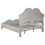 Evangeline Tufted Upholstered Platform California King Bed Ivory/Silver Oak by Coaster at Eve Furniture