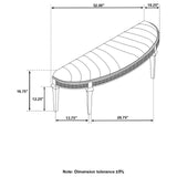 Evangeline Upholstered Demilune Bench Ivory and Silver Oak by Coaster at Eve Furniture